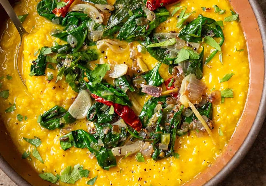 Moong Dal Spinach Soup (Protein Detox Bowl)